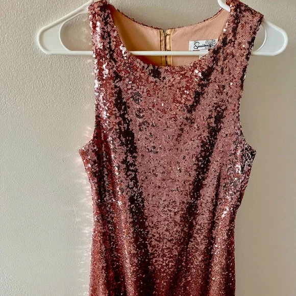 Speechless | Dresses | Light Pink Sequin Party Dress Fit And Flare Style  Super Cute | Poshmark